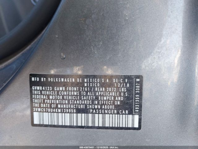 2019 VOLKSWAGEN JETTA 3VWC57BU4KM139956 Photo 8