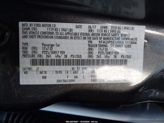 1FADP5EU9HL111894 Ford C-max Energi Se