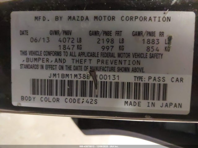 Aukcja sprzedaży 2014 Mazda Mazda3 S Grand Touring, vin: JM1BM1M38E1100131, numer aukcji: 43878513