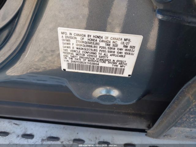 2007 ACURA MDX 2HNYD283X7H529134 Photo 8