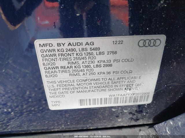 2023 AUDI Q5 WA1FAAFYXP2072908 Photo 8