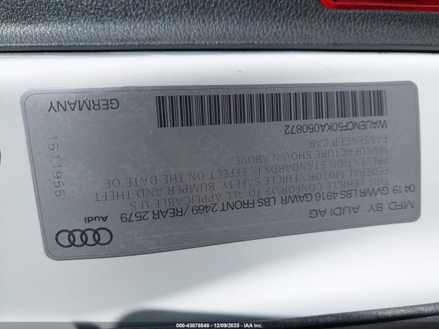 2019 AUDI A5 WAUENCF50KA050872 Photo 8
