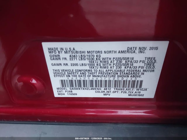 2015 MITSUBISHI OUTLANDER SPORT 4A4AR4AW3FE060248 Photo 8