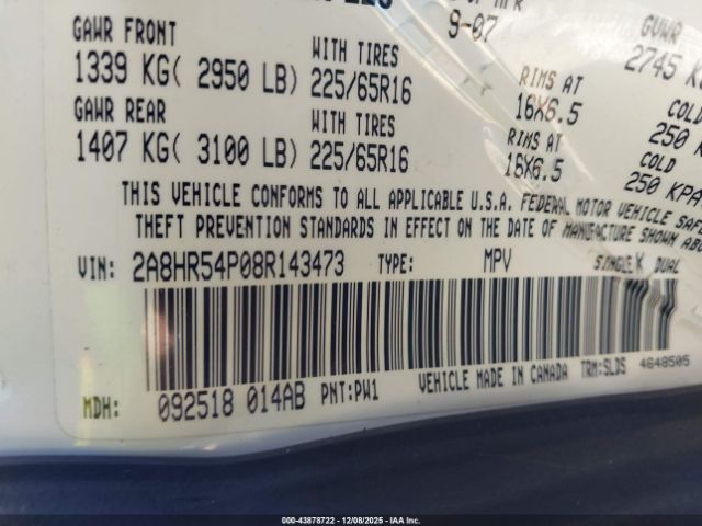 2008 CHRYSLER TOWN & COUNTRY 2A8HR54P08R143473 Photo 8