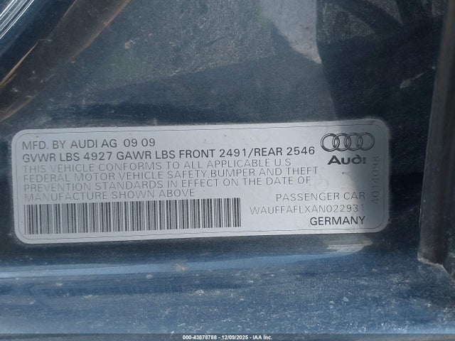 2010 AUDI A4 WAUFFAFLXAN022931 Photo 8