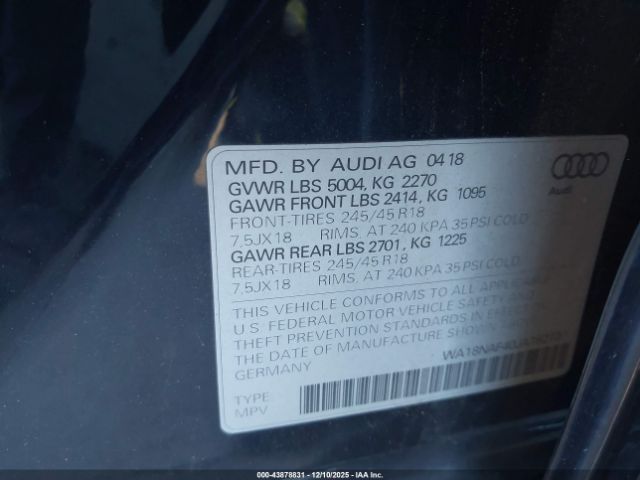 2018 AUDI A4 ALLROAD WA18NAF40JA182731 Photo 8