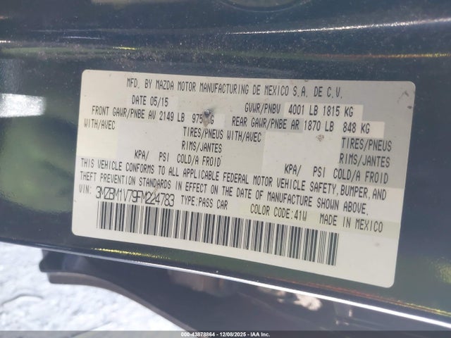 3MZBM1V79FM224783 Mazda Mazda3 I Touring