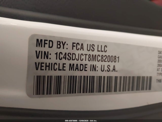 2021 DODGE DURANGO 1C4SDJCT8MC820081 Photo 8