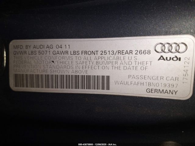 2011 AUDI A5 WAULFAFH1BN019397 Photo 8