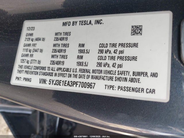 2023 TESLA MODEL 3 5YJ3E1EA3PF700967 Photo 8