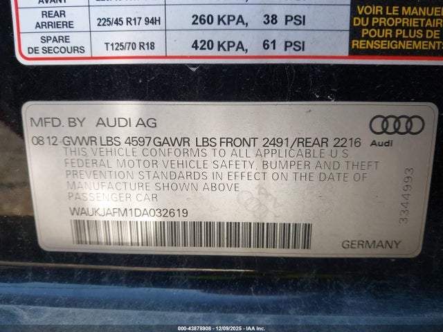 2013 AUDI A3 WAUKJAFM1DA032619 Photo 8