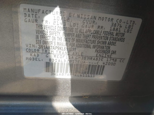 Nissan SENTRA SV 2019 3N1AB7AP9KL611611 Image 41