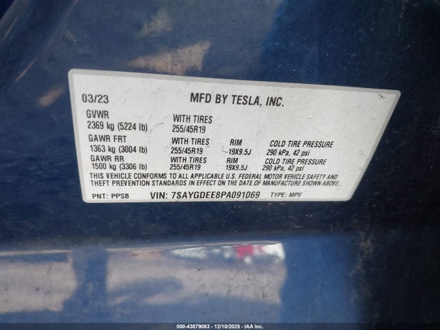 2023 TESLA MODEL Y 7SAYGDEE8PA091069 Photo 8