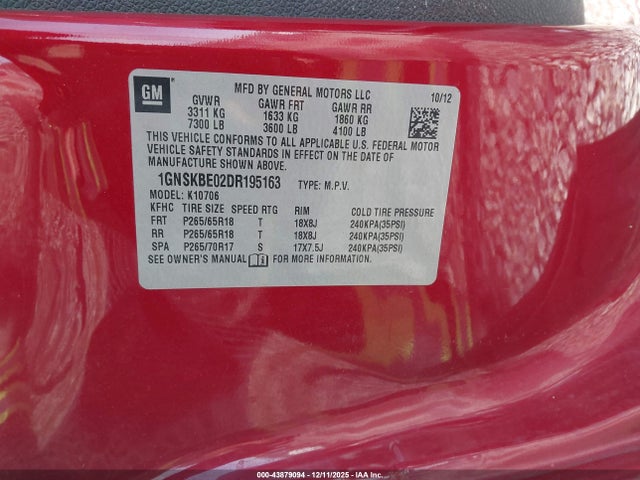 2013 CHEVROLET TAHOE 1GNSKBE02DR195163 Photo 8