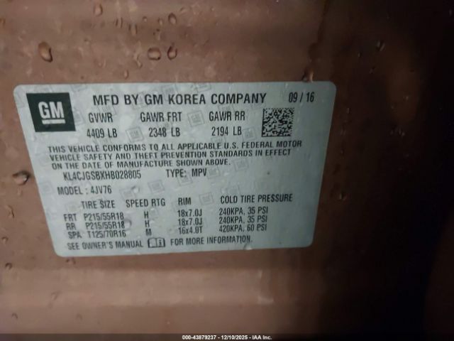 2017 BUICK ENCORE KL4CJGSBXHB028805 Photo 8