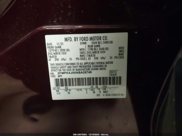 2022 FORD EDGE 2FMPK4J9XNBA26748 Photo 8