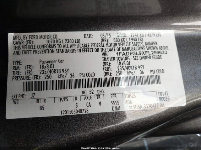 2015 FORD FOCUS ST 1FADP3L9XFL299633 Photo 8