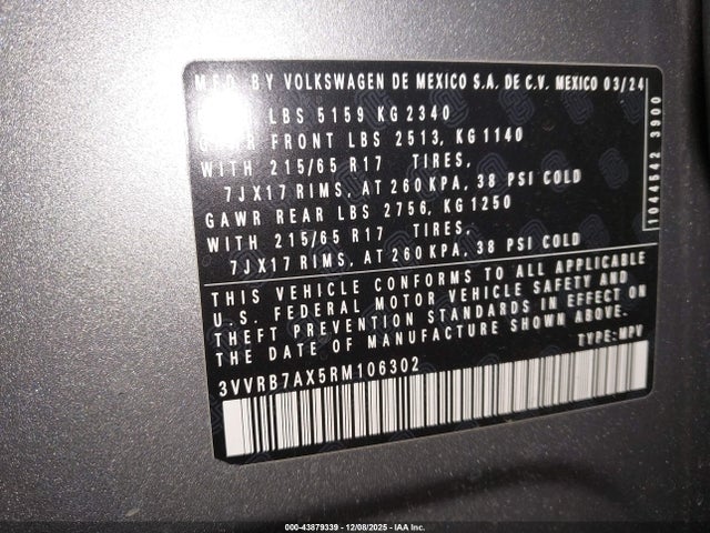 2024 VOLKSWAGEN TIGUAN 3VVRB7AX5RM106302 Photo 8