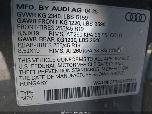 2025 AUDI Q3 WA1DECF3XS1071171 Photo 8