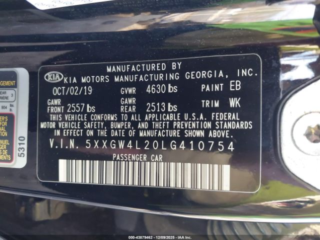 2020 KIA OPTIMA 5XXGW4L20LG410754 Photo 8