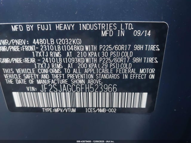 Subaru Forester 2.5i Premium 2015 JF2SJAGC6FH523966 Image 9