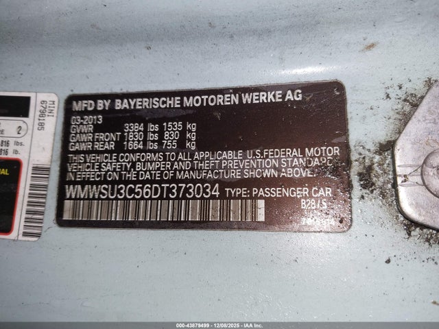 2013 MINI HARDTOP WMWSU3C56DT373034 Photo 8