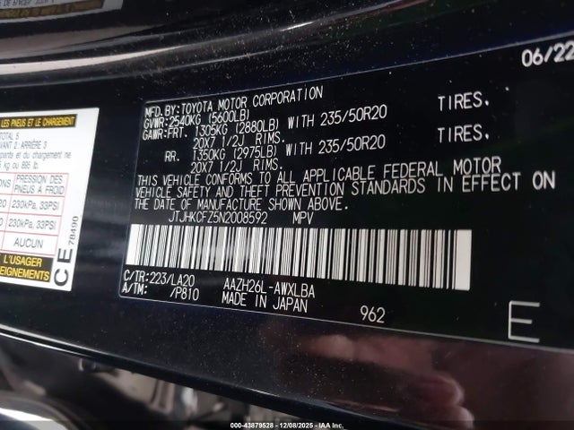 JTJHKCFZ5N2008592 Lexus Nx 450h+ Luxury