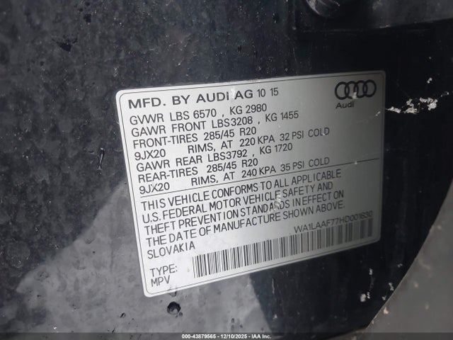 2017 AUDI Q7 WA1LAAF77HD001830 Photo 8