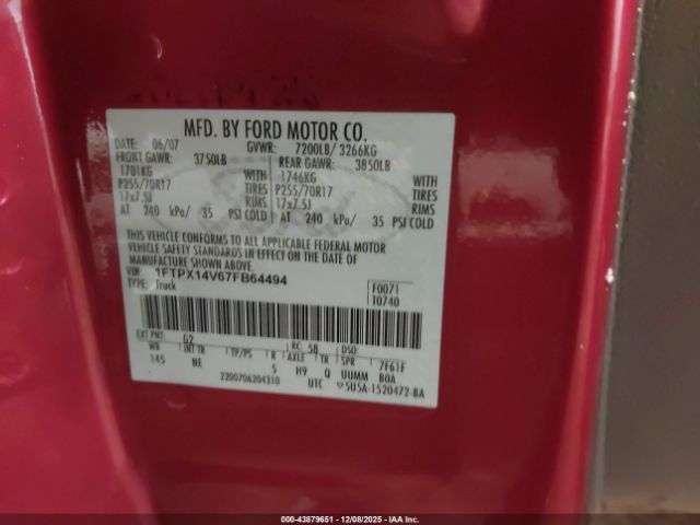 2007 FORD F-150 1FTPX14V67FB64494 Photo 8