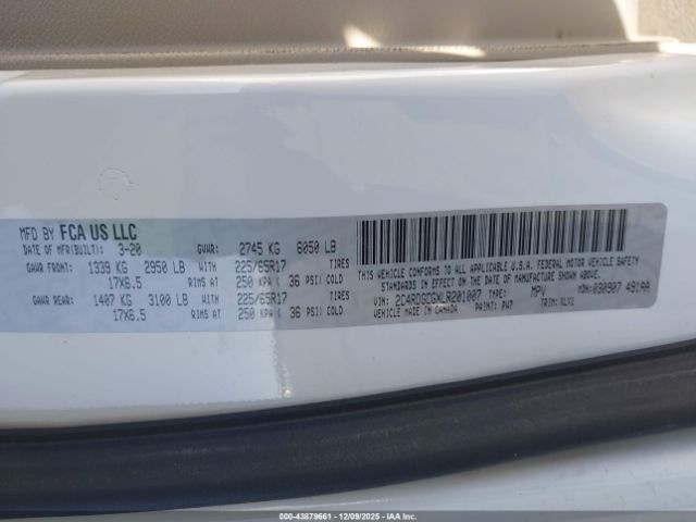 2020 DODGE GRAND CARAVAN 2C4RDGCGXLR201007 Photo 8