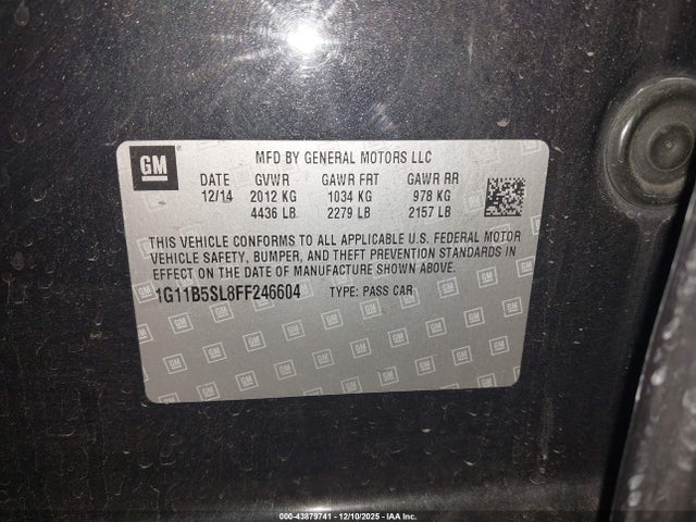 1G11B5SL8FF246604 Chevrolet MALIBU LS