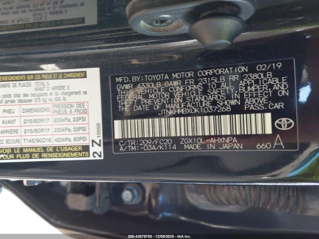 2019 TOYOTA C-HR JTNKHMBX0K1037268 Photo 8