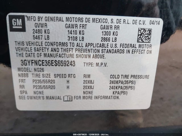 2014 CADILLAC SRX 3GYFNCE36ES659243 Photo 8