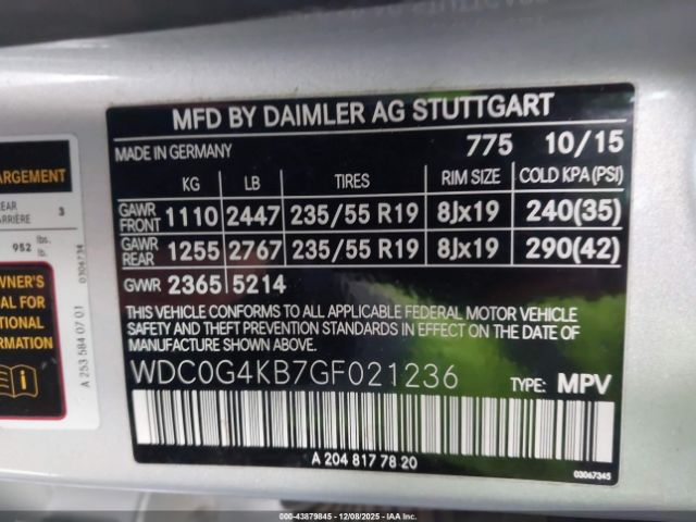 2016 MERCEDES-BENZ GLC 300 WDC0G4KB7GF021236 Photo 8