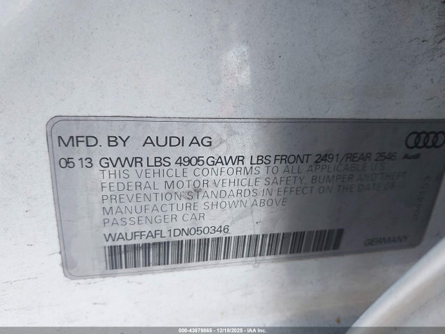 2013 AUDI A4 WAUFFAFL1DN050346 Photo 8