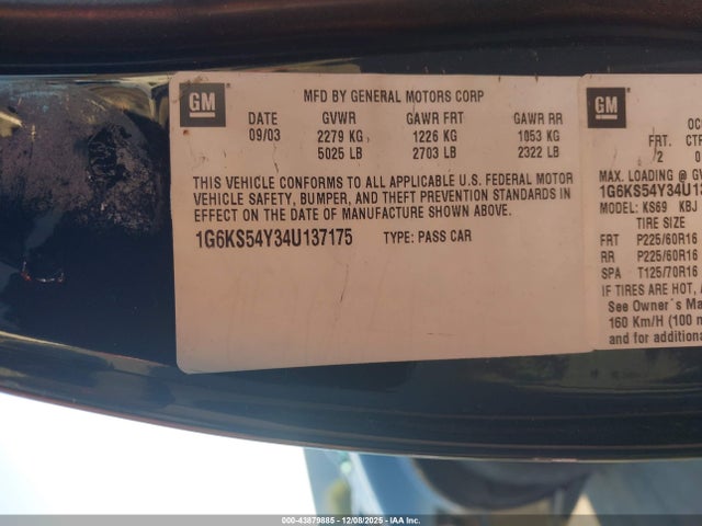 2004 CADILLAC SEVILLE 1G6KS54Y34U137175 Photo 8