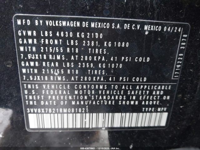 2024 VOLKSWAGEN TAOS 3VV8X7B21RM081821 Photo 8