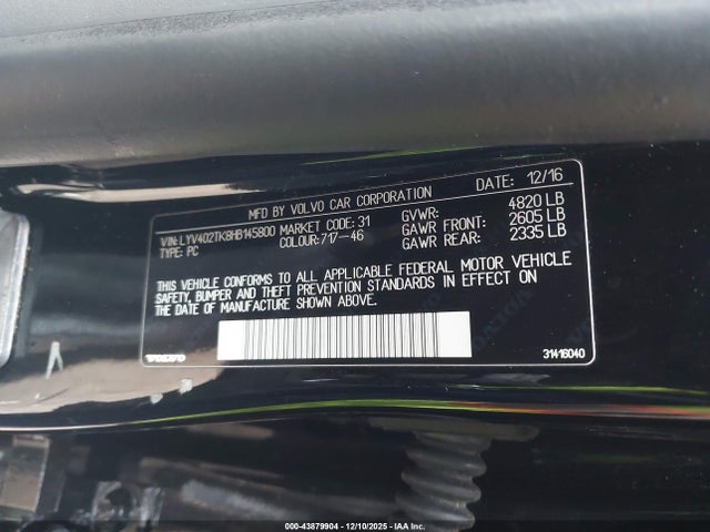 LYV402TK8HB145800 Volvo S60 Inscription T5