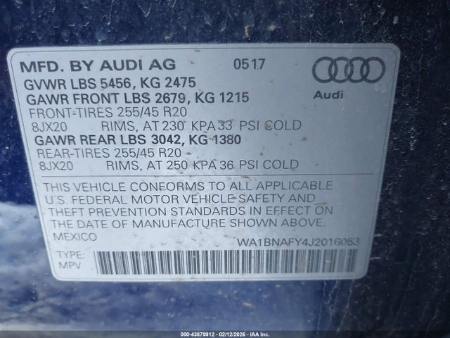 2018 AUDI Q5 WA1BNAFY4J2016053 Photo 8