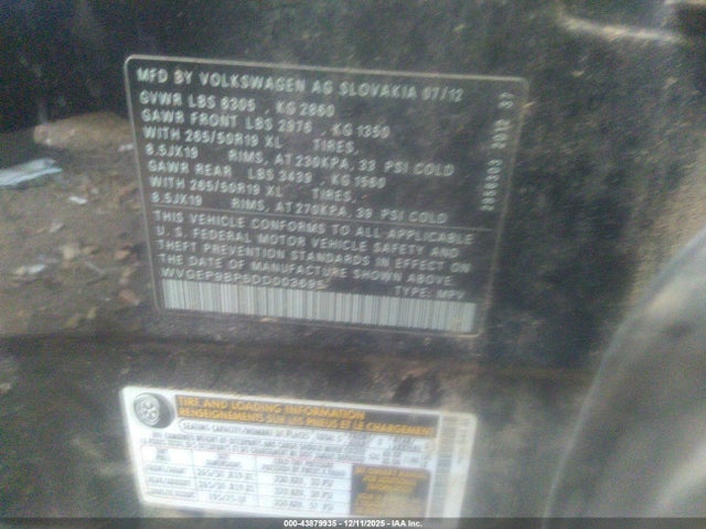 2013 VOLKSWAGEN TOUAREG WVGEP9BP5DD003695 Photo 8