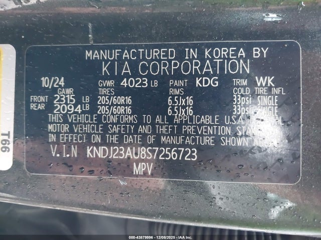KNDJ23AU8S7256723 KIA SOUL LX