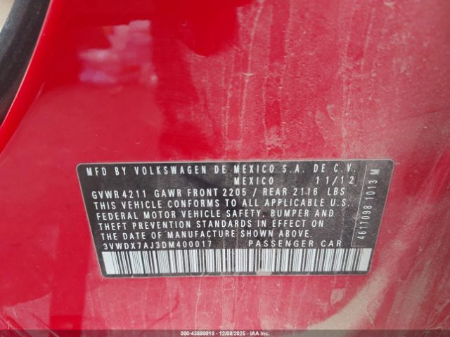2013 VOLKSWAGEN JETTA 3VWDX7AJ3DM400017 Photo 8