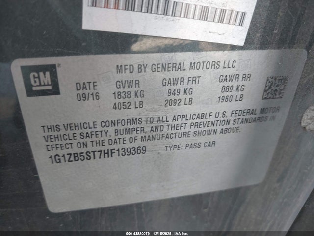 1G1ZB5ST7HF139369 Chevrolet MALIBU LS