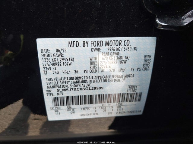 Lincoln Aviator Reserve 2025 5LM5J7XC0SGL29909 Image 9