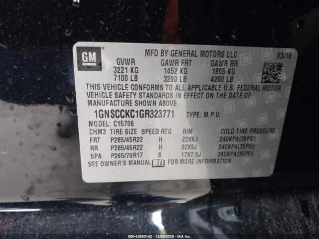 2016 CHEVROLET TAHOE 1GNSCCKC1GR323771 Photo 8