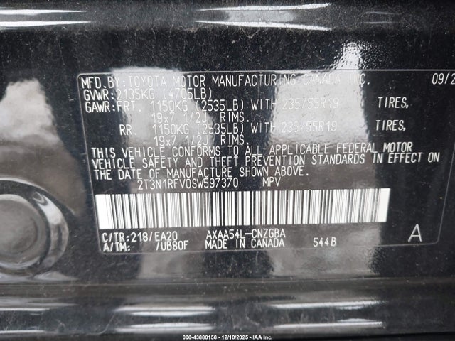 2T3N1RFV0SW597370 Toyota Rav4 Limited