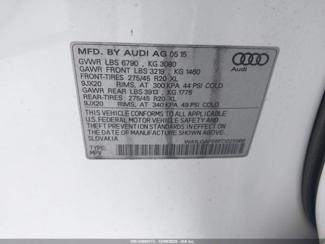 2015 AUDI Q7 WA1LGAFE6FD025966 Photo 8