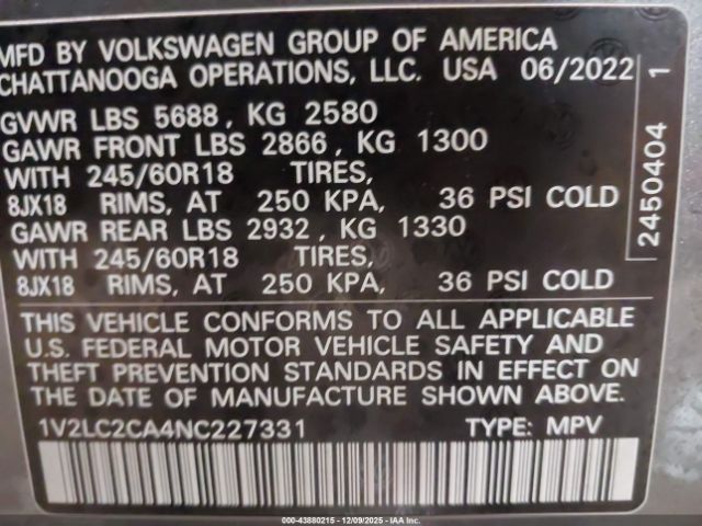2022 VOLKSWAGEN ATLAS CROSS SPORT 1V2LC2CA4NC227331 Photo 8