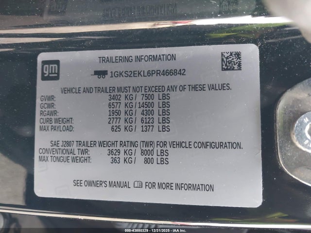 1GKS2EKL6PR466842 GMC Yukon 4wd Denali Ultimate