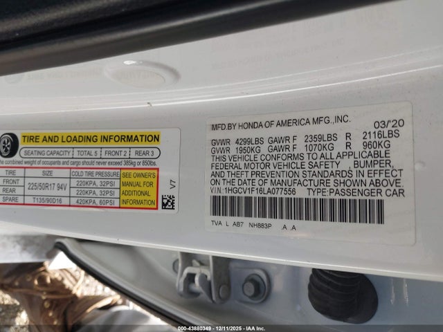 1HGCV1F16LA077556 Honda ACCORD LX